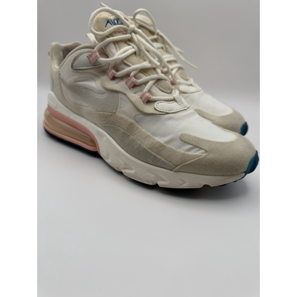 Nike Air Max 270 React AT6174-100 Women's Size 8 Summit White Pink Casual Shoes